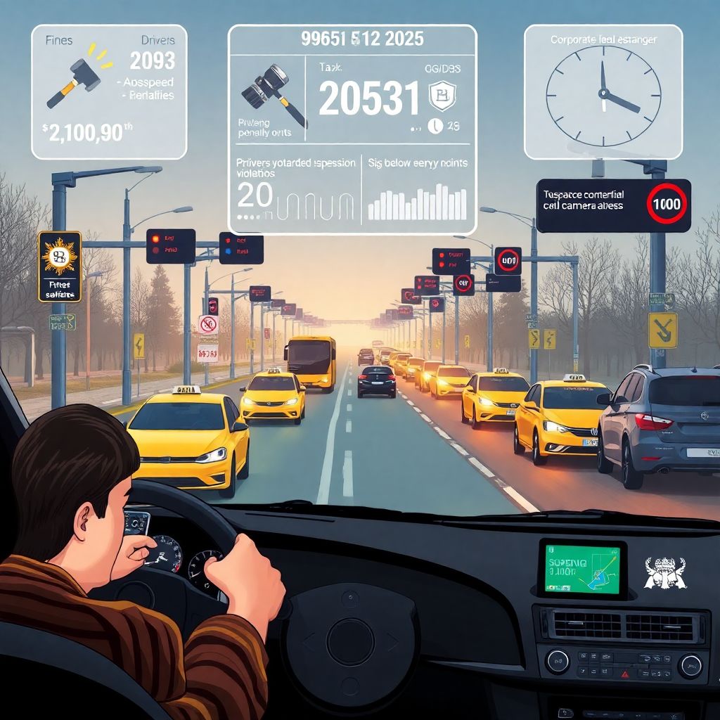Штрафы и штрафные баллы за превышение скорости в 2025 году в России