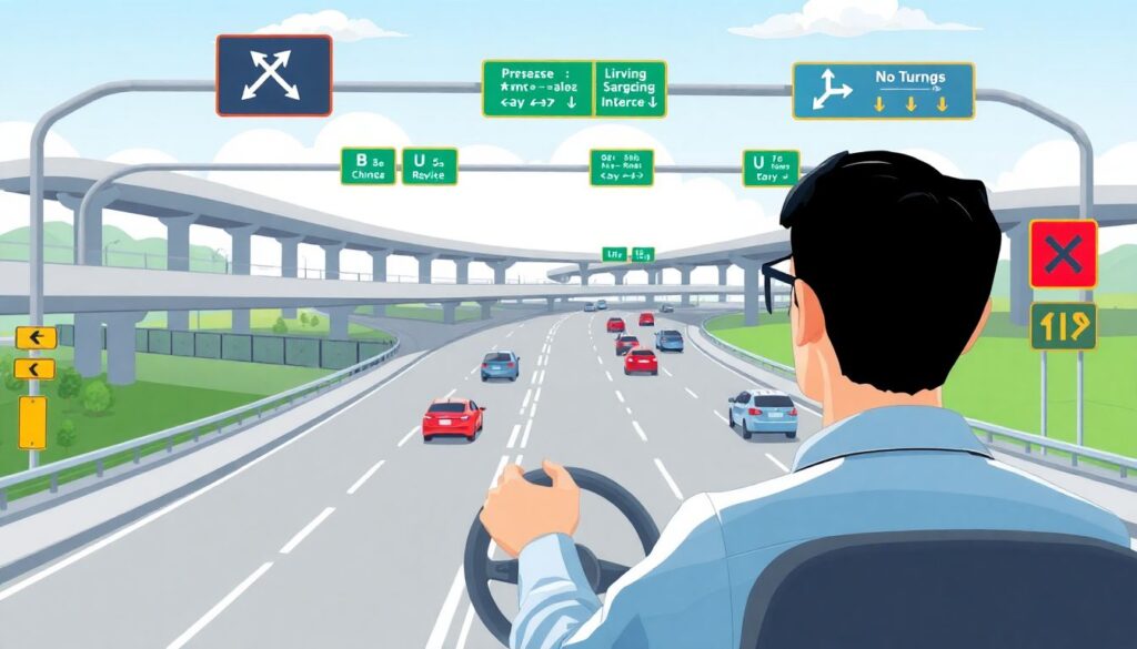 Безопасные маневры на развязке: разворот, обгон, перестроение - иллюстрация