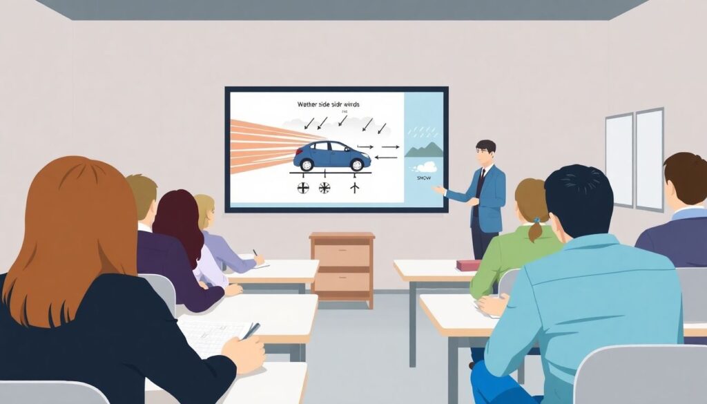 Рекомендации по безопасной езде в условиях сильного ветра - иллюстрация