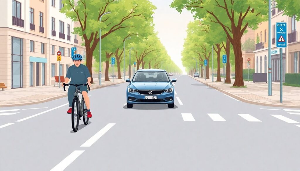 Права и обязанности водителя при обгоне велосипедистов - иллюстрация