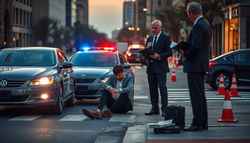 Разбор ДТП с участием пешехода и автомобиля - иллюстрация