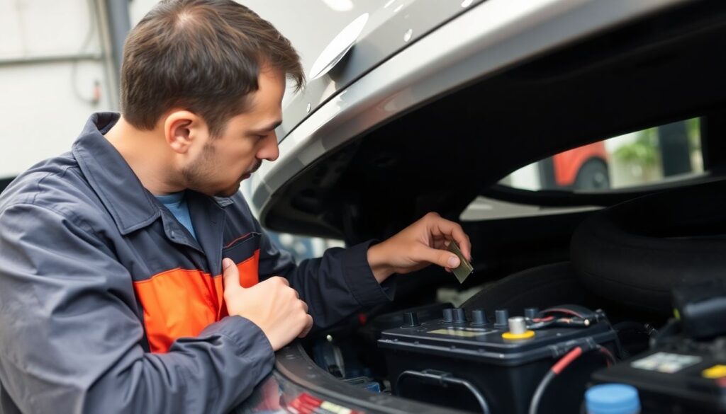 Проверка и обслуживание аккумуляторной батареи автомобиля - иллюстрация