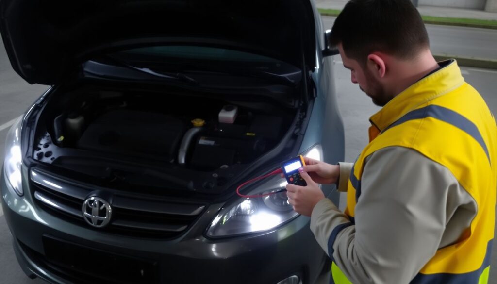 Проверка и обслуживание аккумуляторной батареи автомобиля - иллюстрация